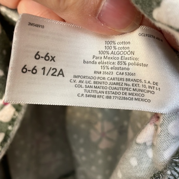 CARTERS UGC Girls Size 6/6x Green pink floral midi dress elastic waist sleeve - Picture 10 of 12